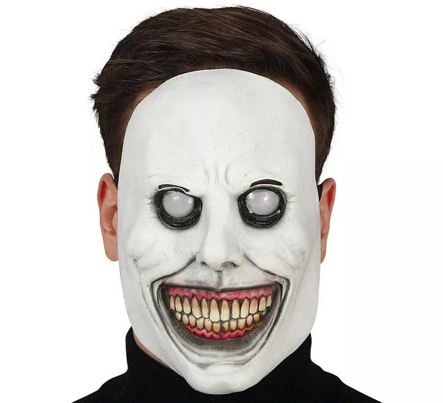 Máscara Blanca Sonriente Demoníaca de Látex