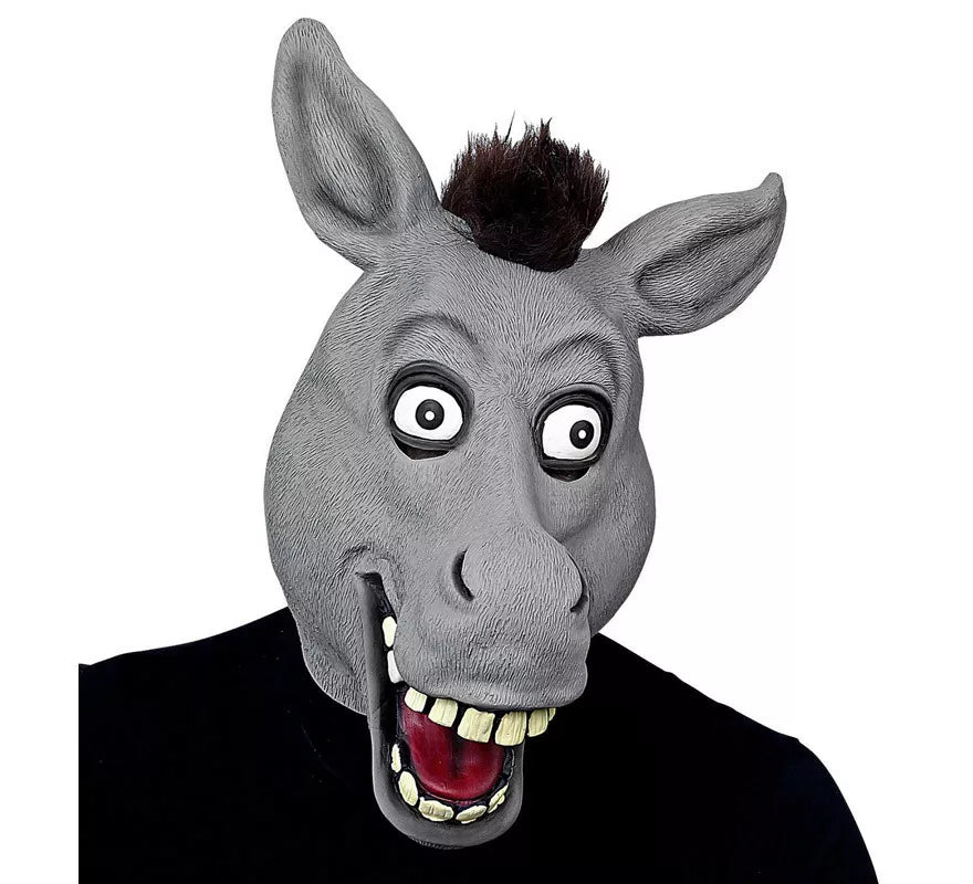 Máscara Cabeza de Burro de dibujos animados con pelo