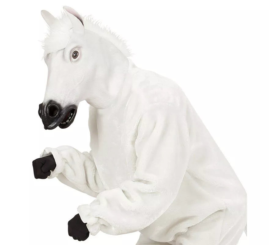 Translation missing: pt-PT.Máscara Cabeza de Caballo Blanco con pelo