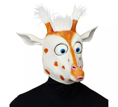 Máscara de cabeça de girafa com cabelo