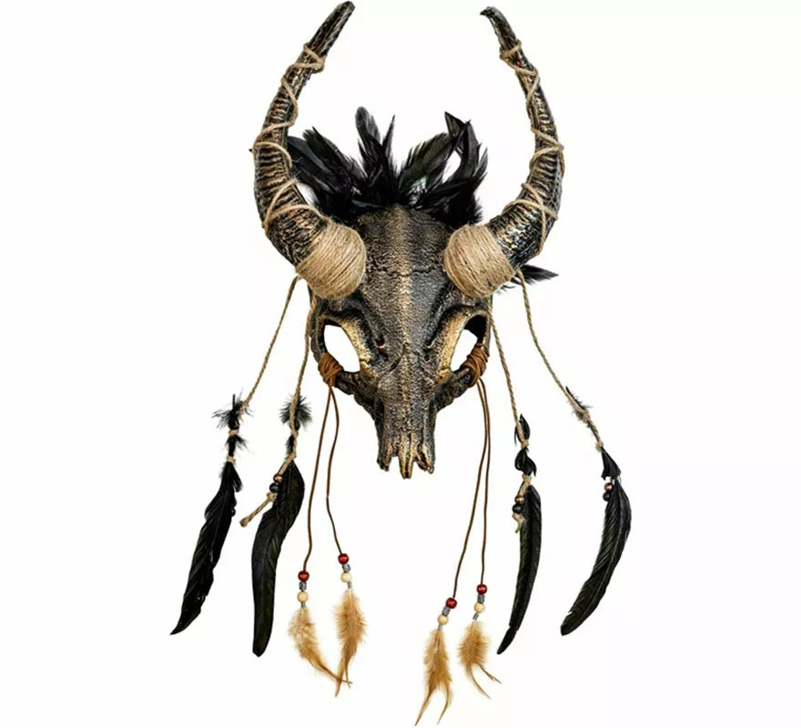 Translation missing: pt-PT.Máscara Chamán Calavera con Plumas