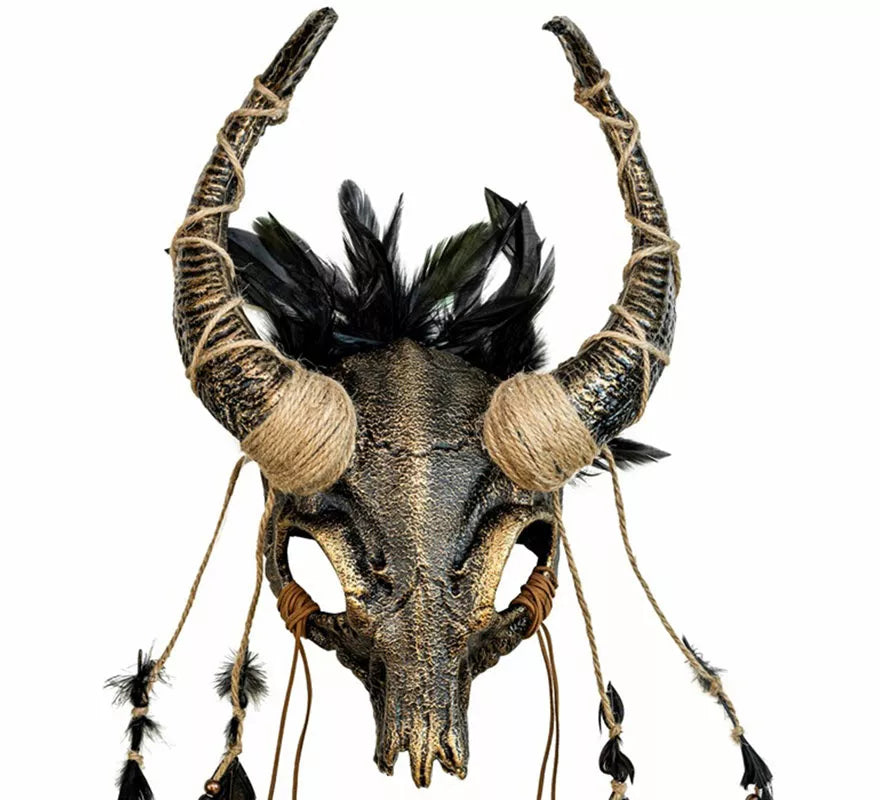 Translation missing: pt-PT.Máscara Chamán Calavera con Plumas