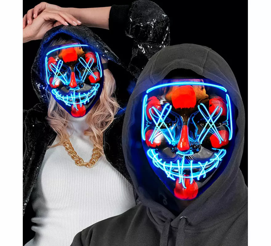 Máscara de Asesino Aterrador con LED azul