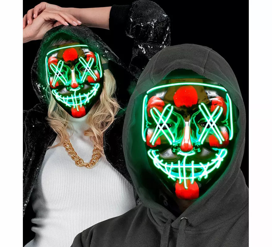 Translation missing: pt-PT.Máscara de Asesino Aterrador con LED verde