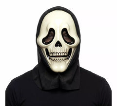 Máscara de caveira assassina com capuz
