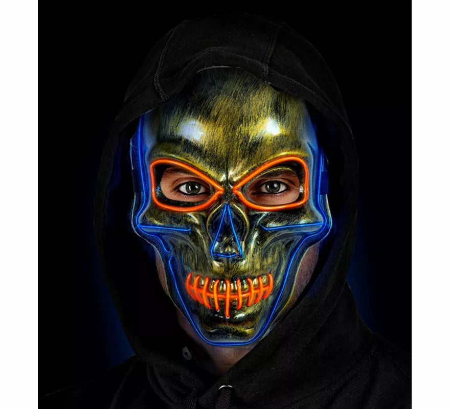 Translation missing: pt-PT.Máscara de Calavera dorada LED de Colores