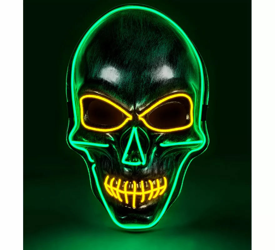 Translation missing: pt-PT.Máscara de Calavera plateada con LED de Colores