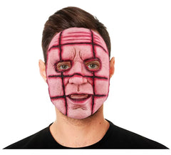 Máscara facial com corte xadrez