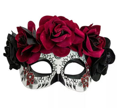 Máscara Catrina do Dia dos Mortos com Rosas