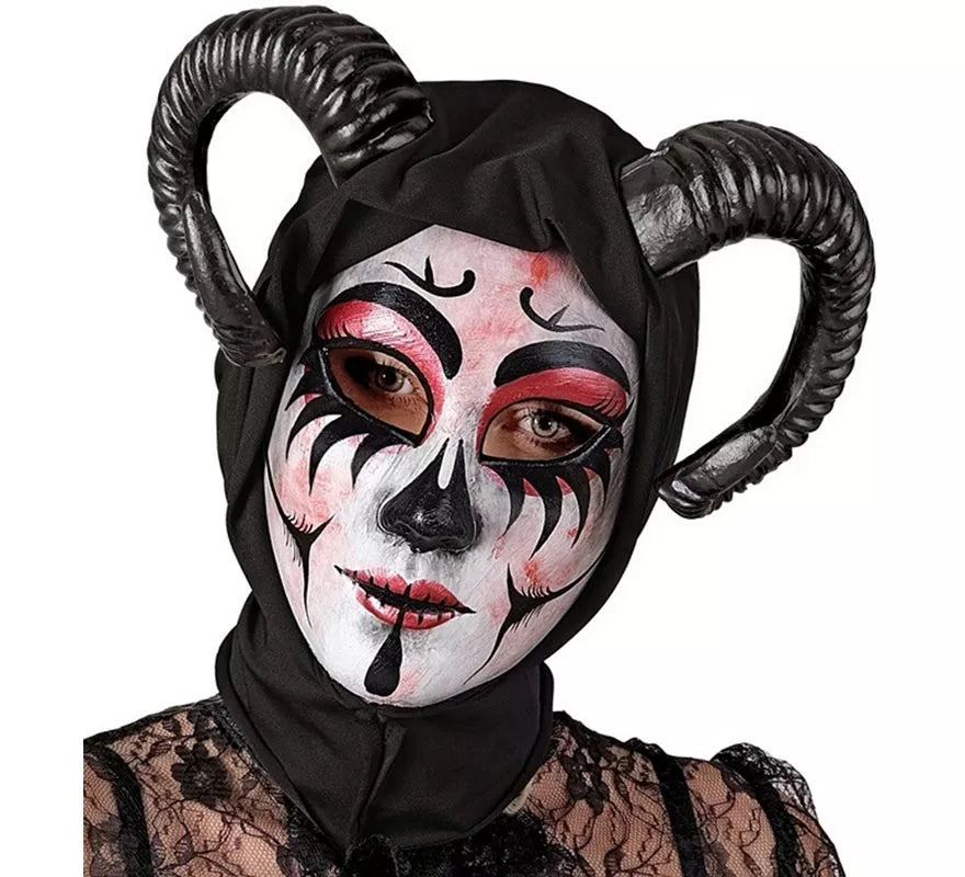 Translation missing: pt-PT.Máscara de Demonio Mujer con Capucha Comedia de Arte