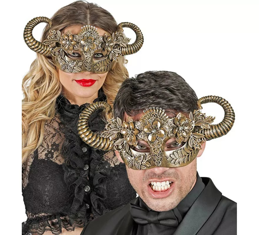 Máscara de Diablo Teatral oro