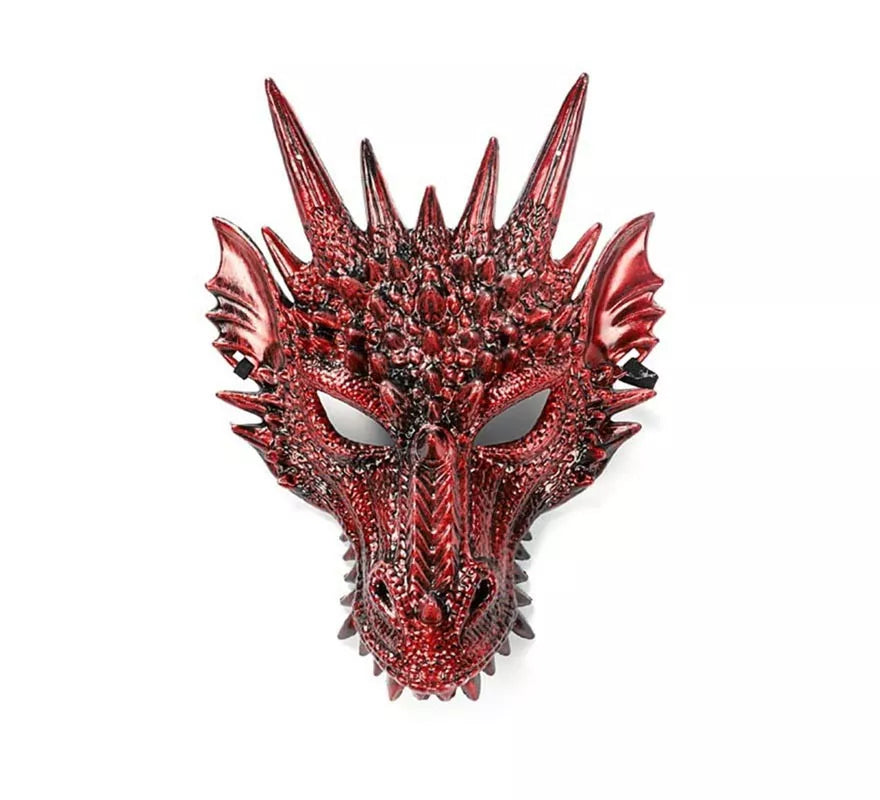 Máscara de Dragón Rojo cornudo