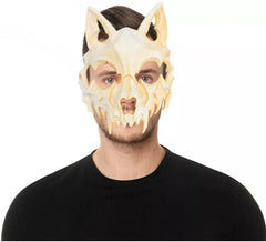 Máscara de esqueleto de lobo de plástico adulto
