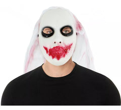 Máscara fantasma com sangue falso de plástico