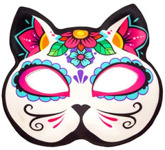 Máscara de gato Catrina para o Dia dos Mortos sem queixo