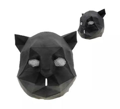 Máscara de gato de origami de látex