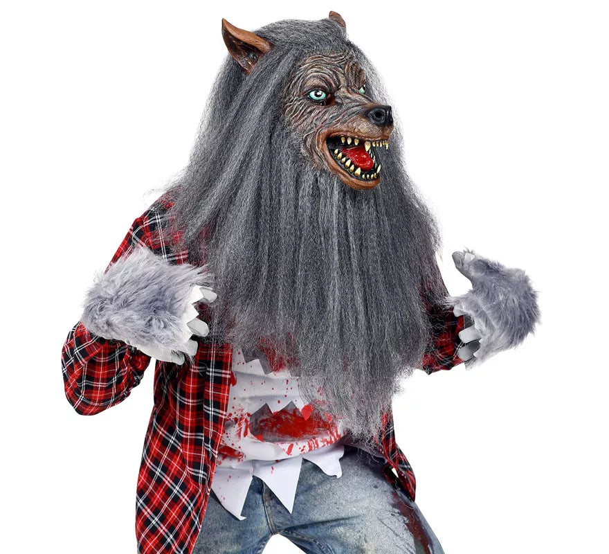 Máscara de Hombre Lobo con Pelo