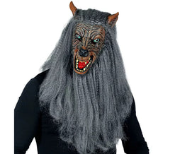 Máscara de lobisomem com cabelo
