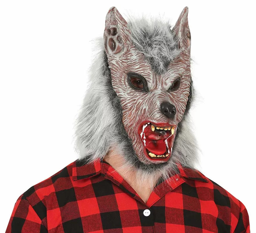 Translation missing: pt-PT.Máscara de Lobo Feroz con Pelo de Látex