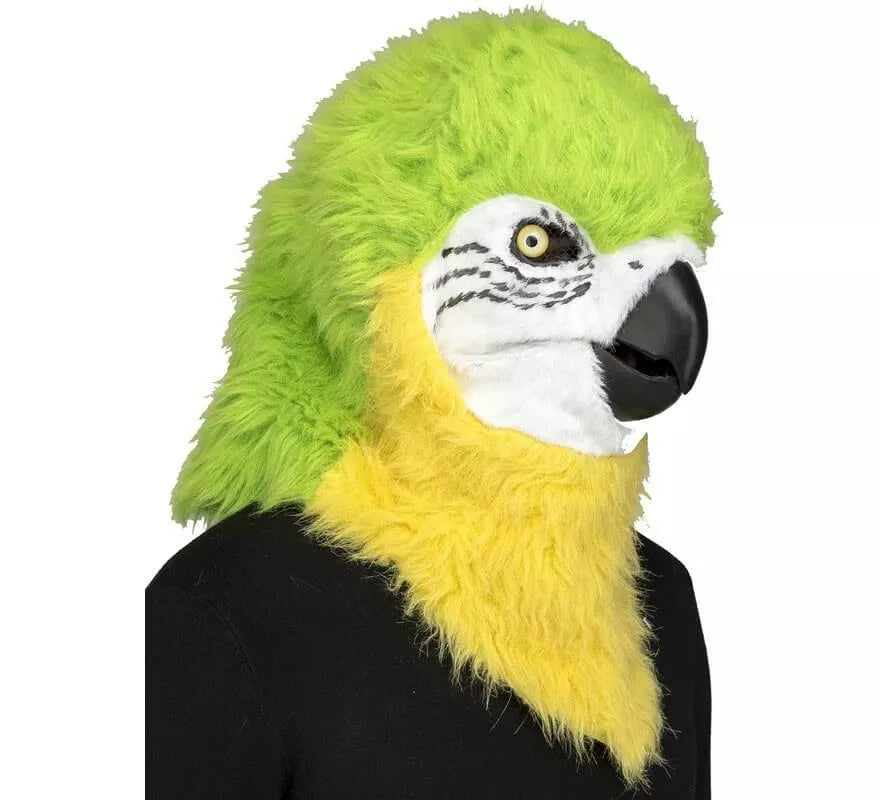 Translation missing: pt-PT.Máscara de Loro Verde con movimiento de mandíbula