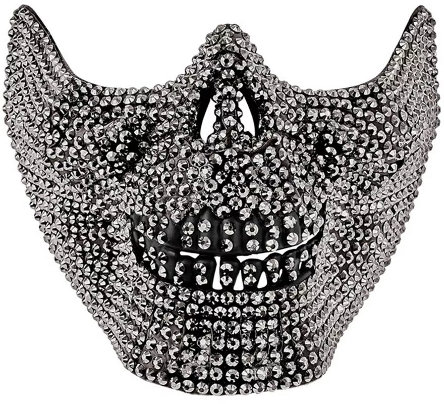 Translation missing: pt-PT.Máscara de Media Cara de Calavera con Strass