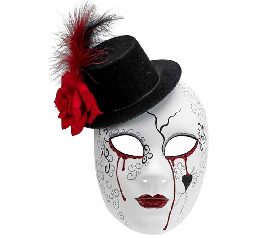 Translation missing: pt-PT.Máscara de Mujer Sangrante con Sombrero Comedia del Arte