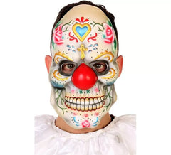 Máscara de palhaço Day of the Dead para adultos
