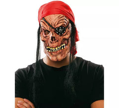 Máscara de pirata zumbi com lenço