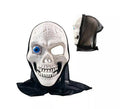 Máscara de Skull Blanca Tela ojo azul