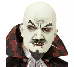Máscara de vampiro careca com bigode e cavanhaque