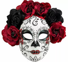 Máscara do Dia dos Mortos com Rosas
