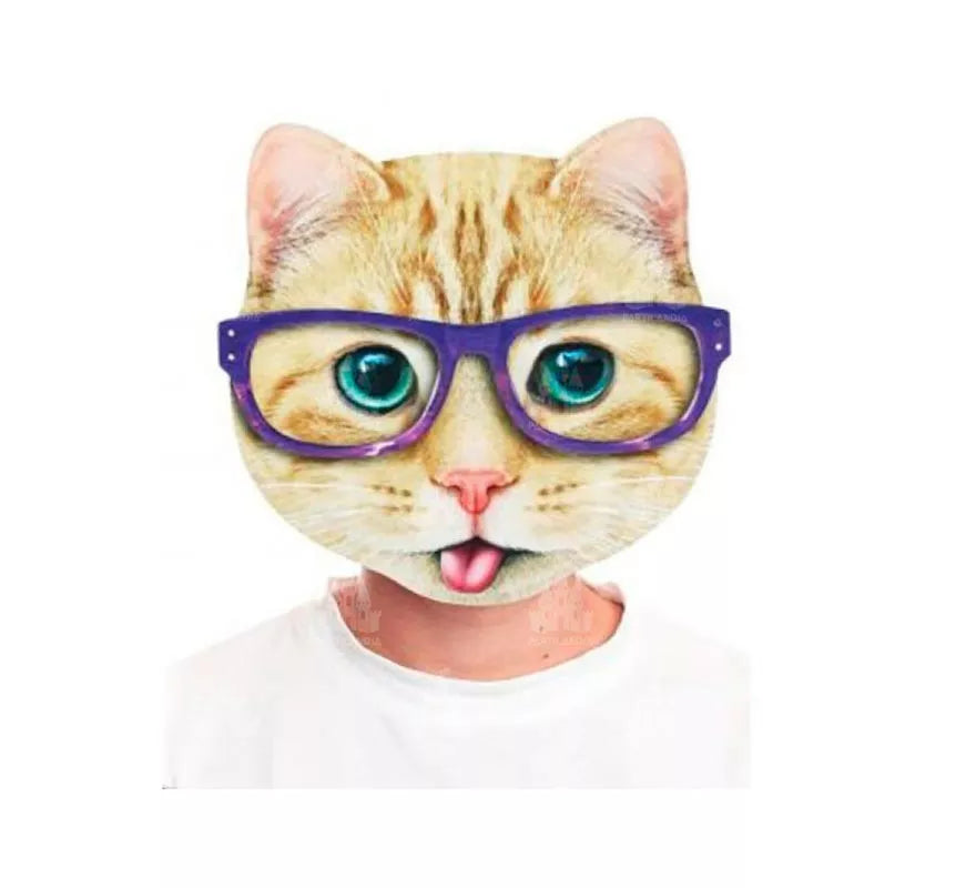 Translation missing: pt-PT.Máscara Gato gafas azules estampado
