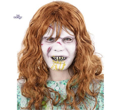 Máscara de látex com cabelo de Regan, a Garota do Exorcista