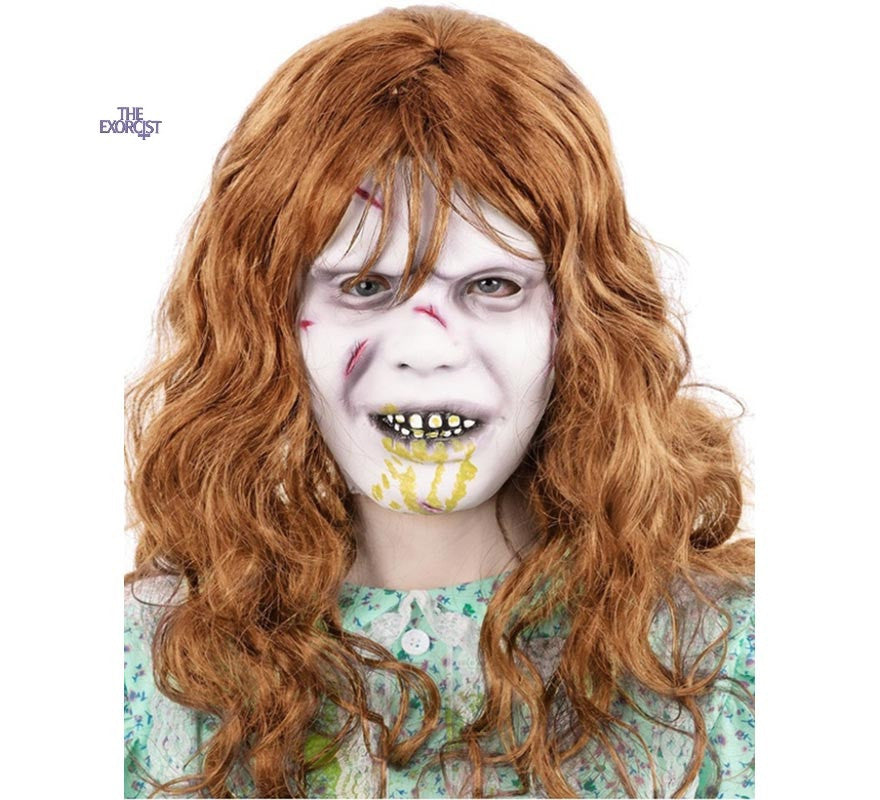 Translation missing: pt-PT.Máscara Látex con pelo de Regan la Niña de El exorcista