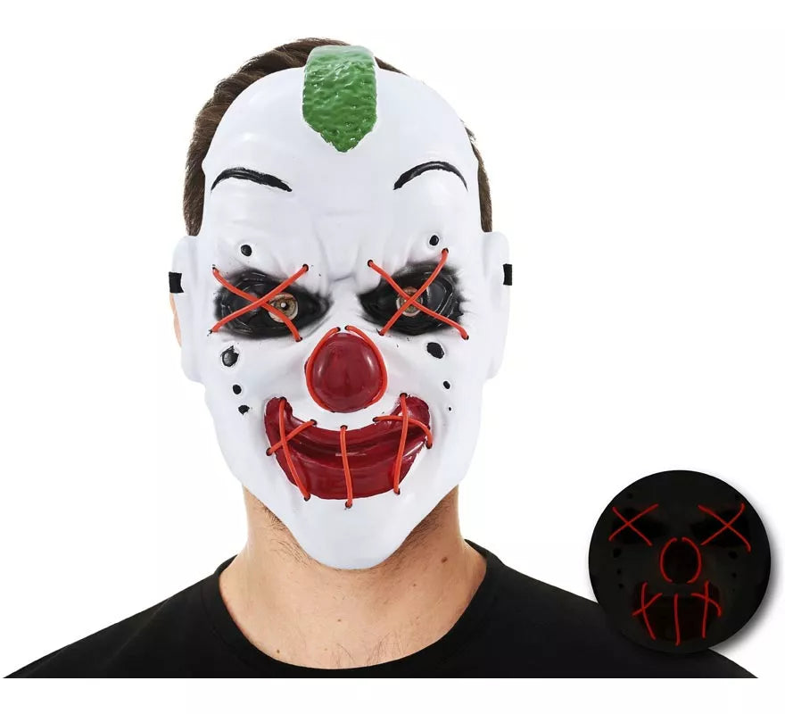 Translation missing: pt-PT.Máscara Payaso Mohicano con Tubo de Luz
