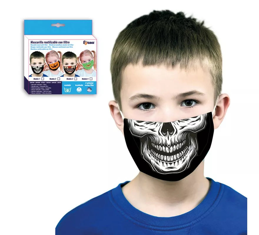 Translation missing: pt-PT.Mascarilla Calavera Infantil con Filtro (Incluye 2 Filtros)