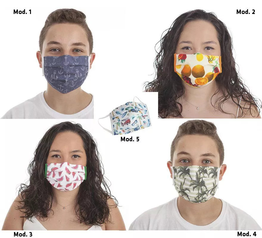Translation missing: pt-PT.Mascarilla Higiénica estampados de verano 3 Filtros en diferentes modelos