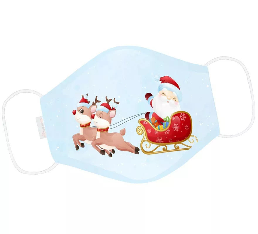 Translation missing: pt-PT.Mascarilla Higiénica Infantil Protectora Papá Noel Trineo