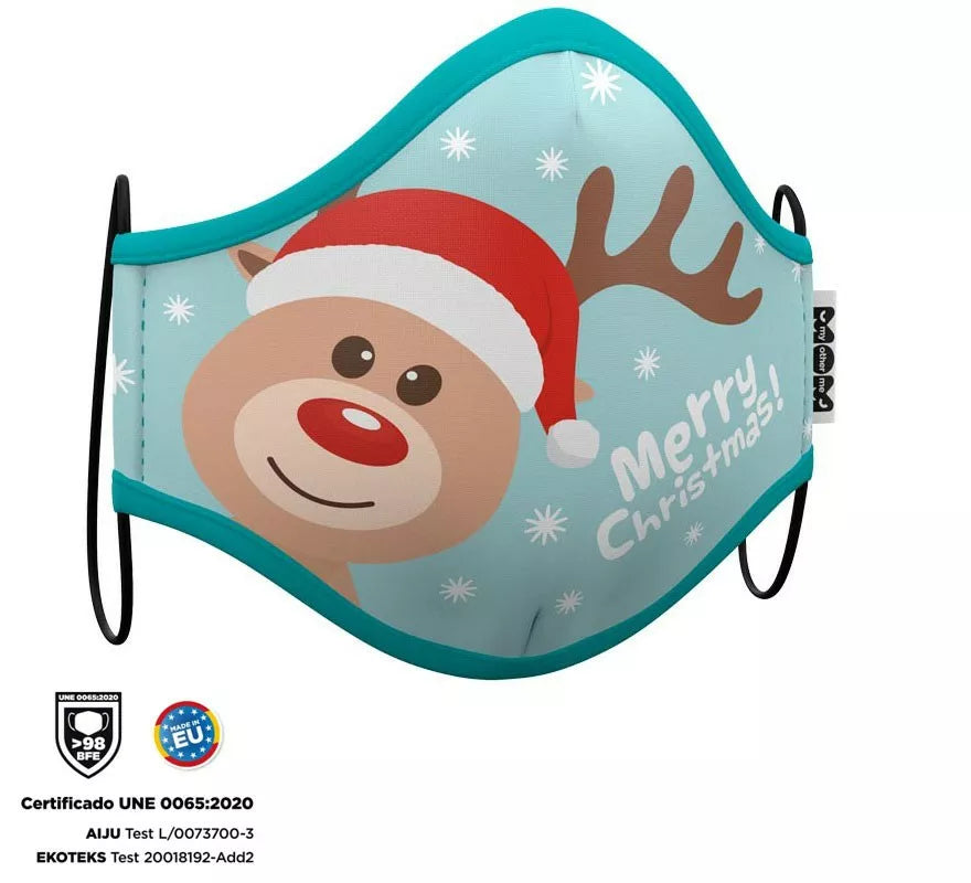 Translation missing: pt-PT.Mascarilla higiénica infantil Reno Navidad