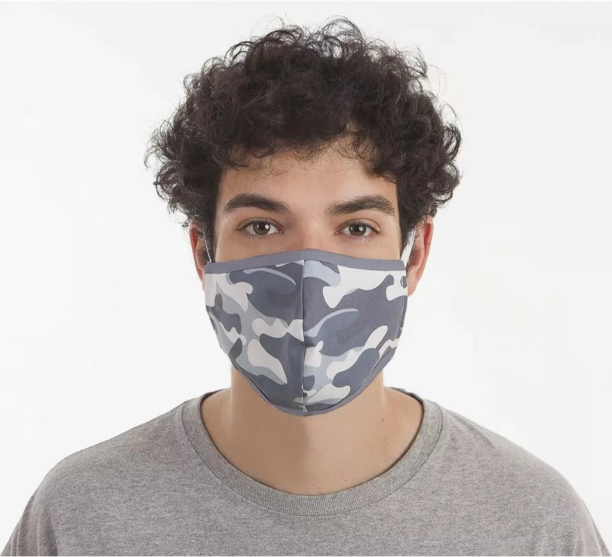 Translation missing: pt-PT.Mascarilla Higiénica Protectora Camuflaje gris 3 filtros