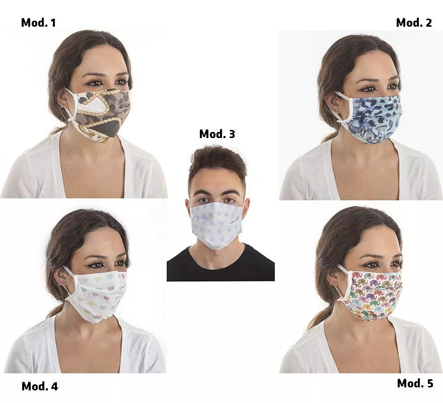 Mascarilla Higiénica Protectora estampada 3 filtros en diferentes modelos