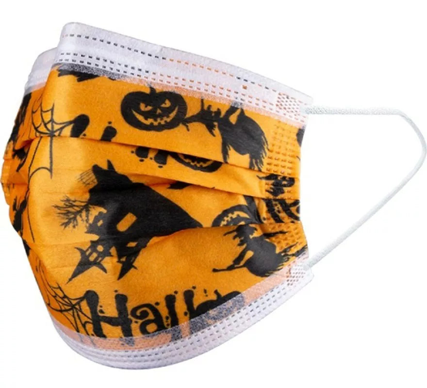 Translation missing: pt-PT.Mascarilla Higiénica Triple Capa Halloween naranja infantil