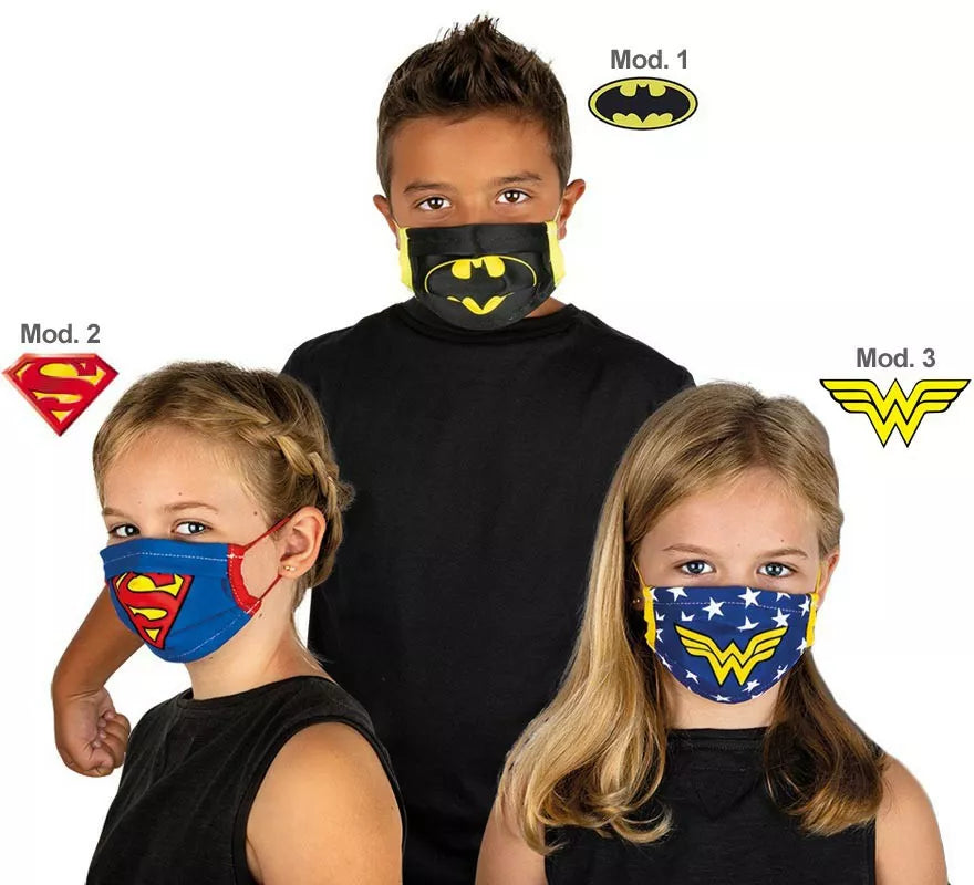 Translation missing: pt-PT.Mascarilla Infantil Higiénica Dc Comics Liga de la Justicia