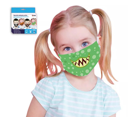 Mascarilla Monstruo Infantil con Filtro (Incluye 2 Filtros)