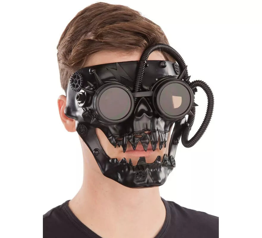 Translation missing: pt-PT.Mascarilla Negra Steampunk con tubos