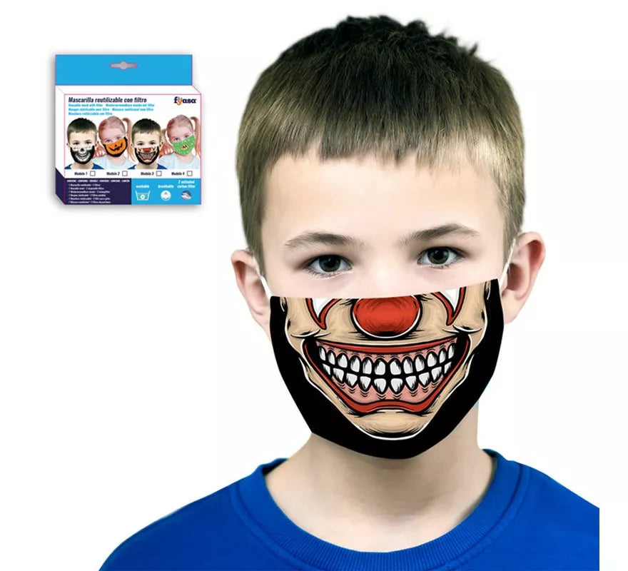 Translation missing: pt-PT.Mascarilla Payaso Infantil con Filtro (Incluye 2 Filtros)