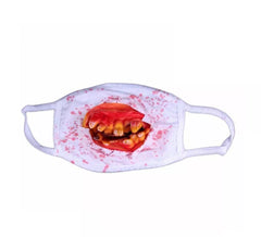 Máscara de zumbi com dentes cariados