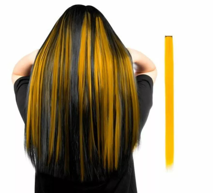 Mechón largo liso en varios colores con clip