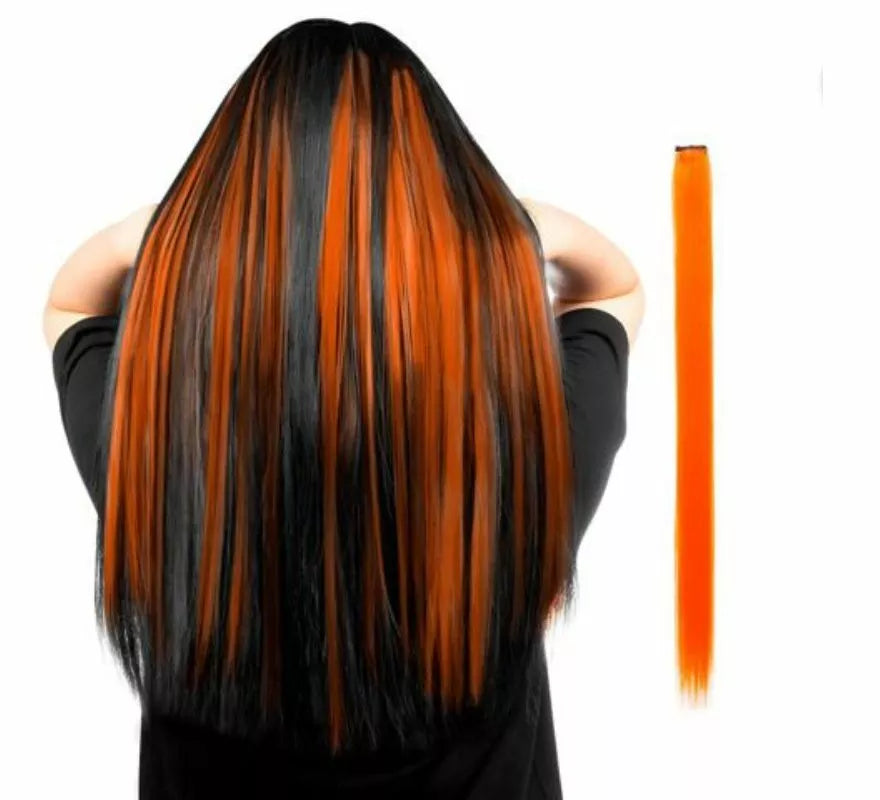 Mechón largo liso en varios colores con clip