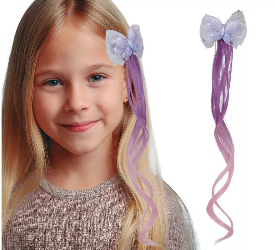 Translation missing: pt-PT.Mechón Lila con Mariposa de 35 cm